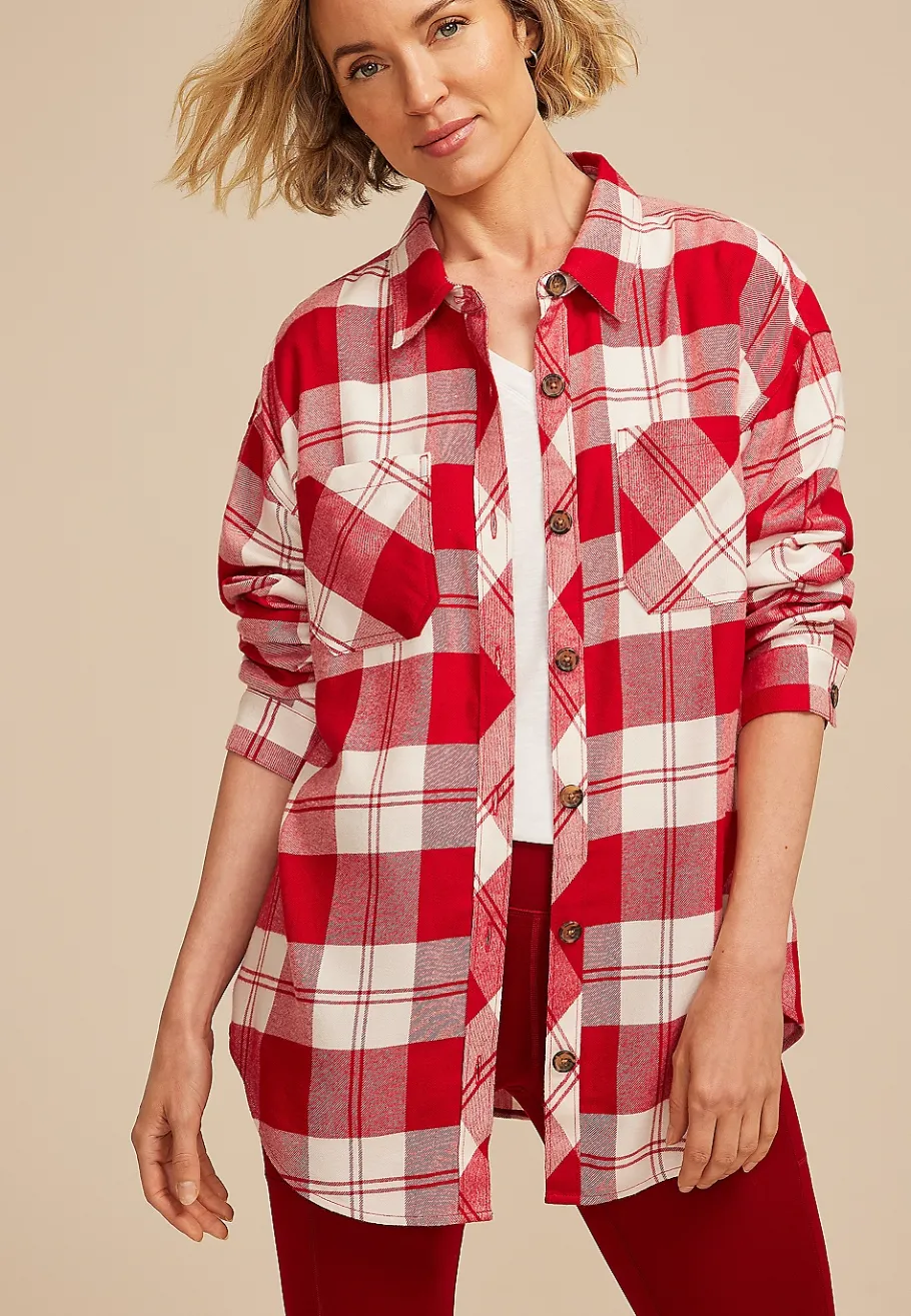 Maurices Plaid & Button Down Shirts-Game Day Plaid Button Down Shirt