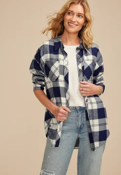Maurices Plaid & Button Down Shirts-Game Day Plaid Button Down Shirt