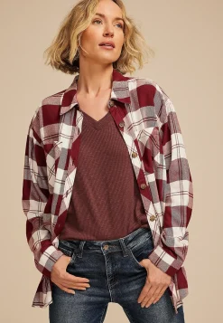 Maurices Plaid & Button Down Shirts-Game Day Plaid Button Down Shirt