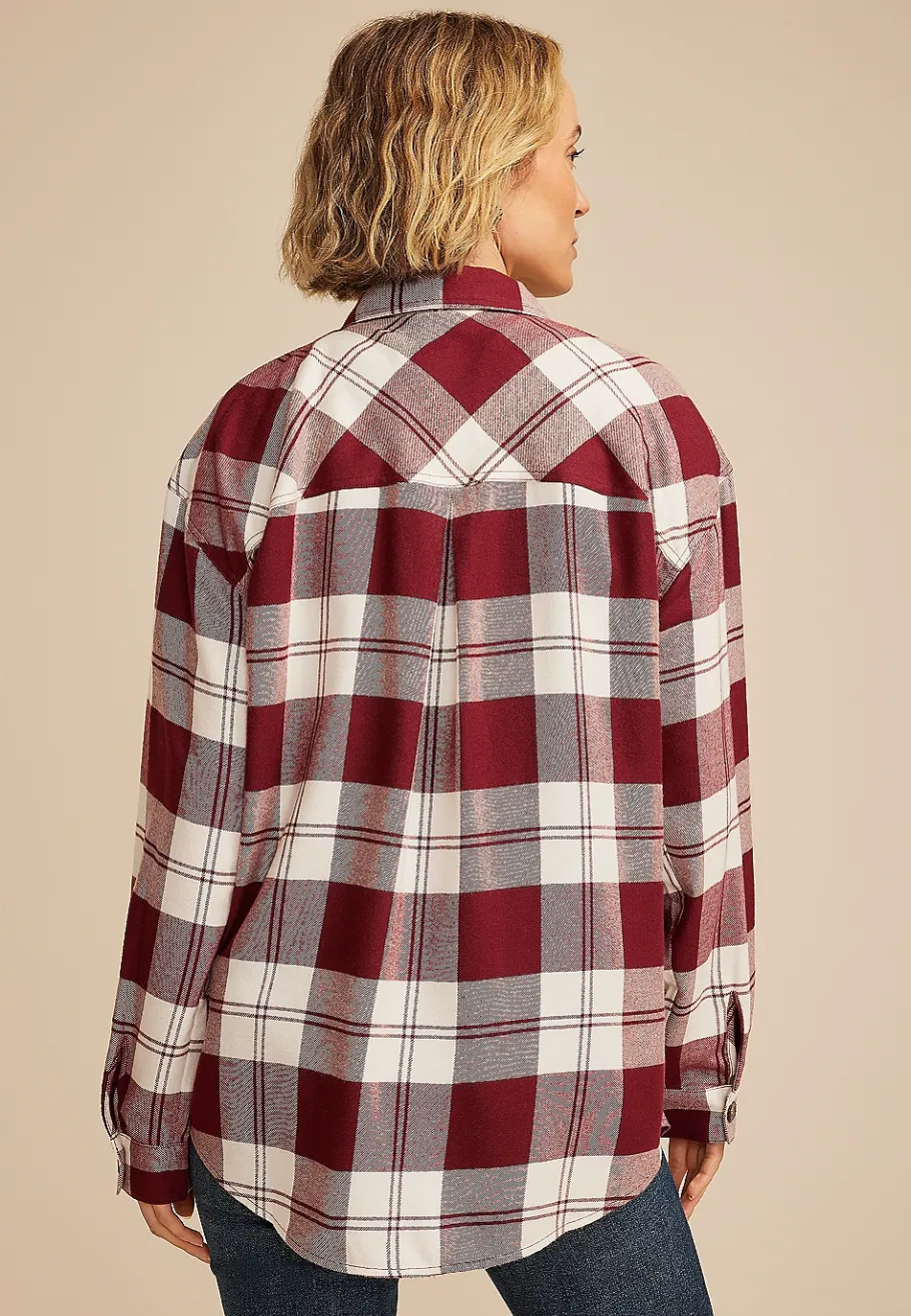 Maurices Plaid & Button Down Shirts-Game Day Plaid Button Down Shirt