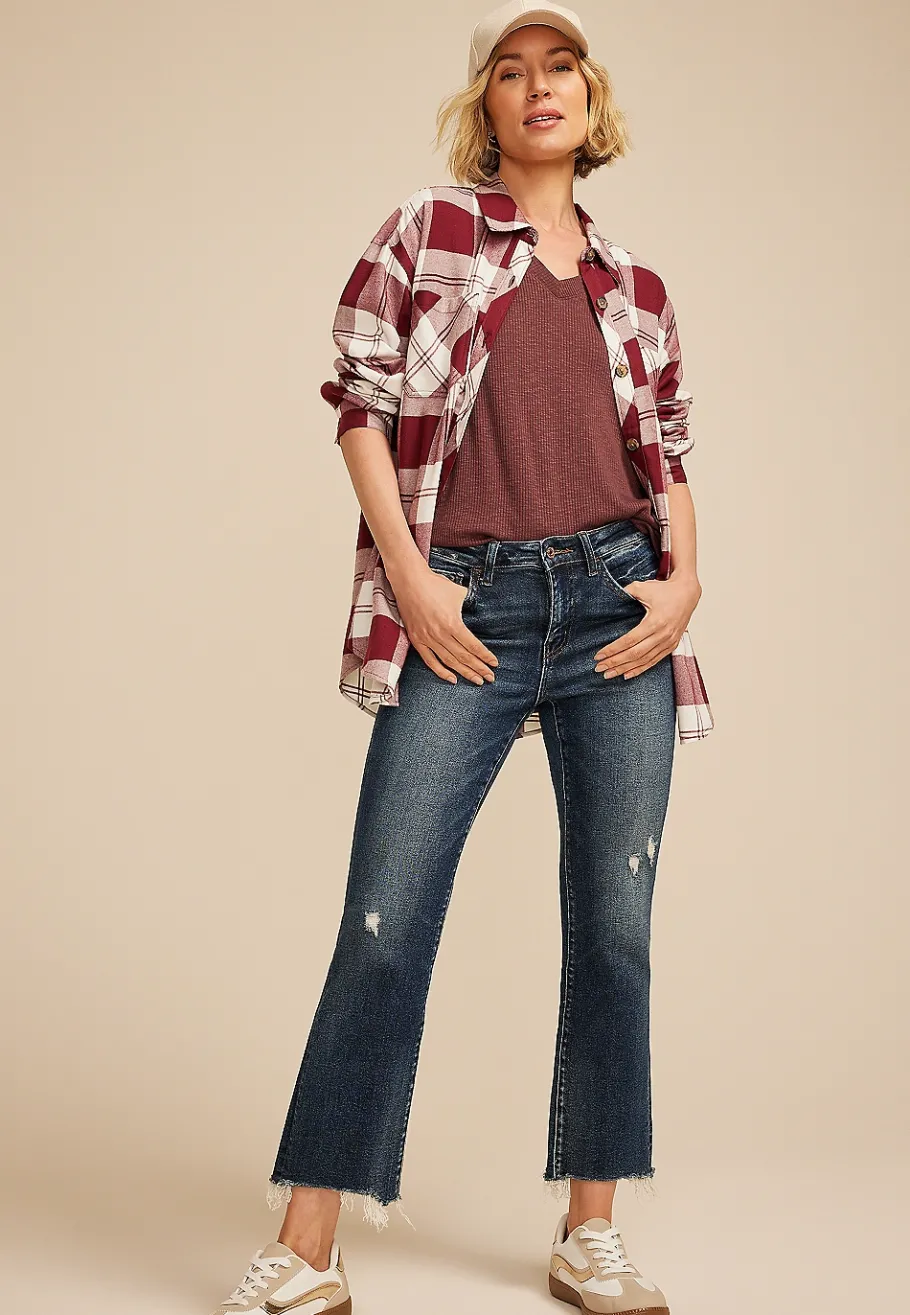 Maurices Plaid & Button Down Shirts-Game Day Plaid Button Down Shirt