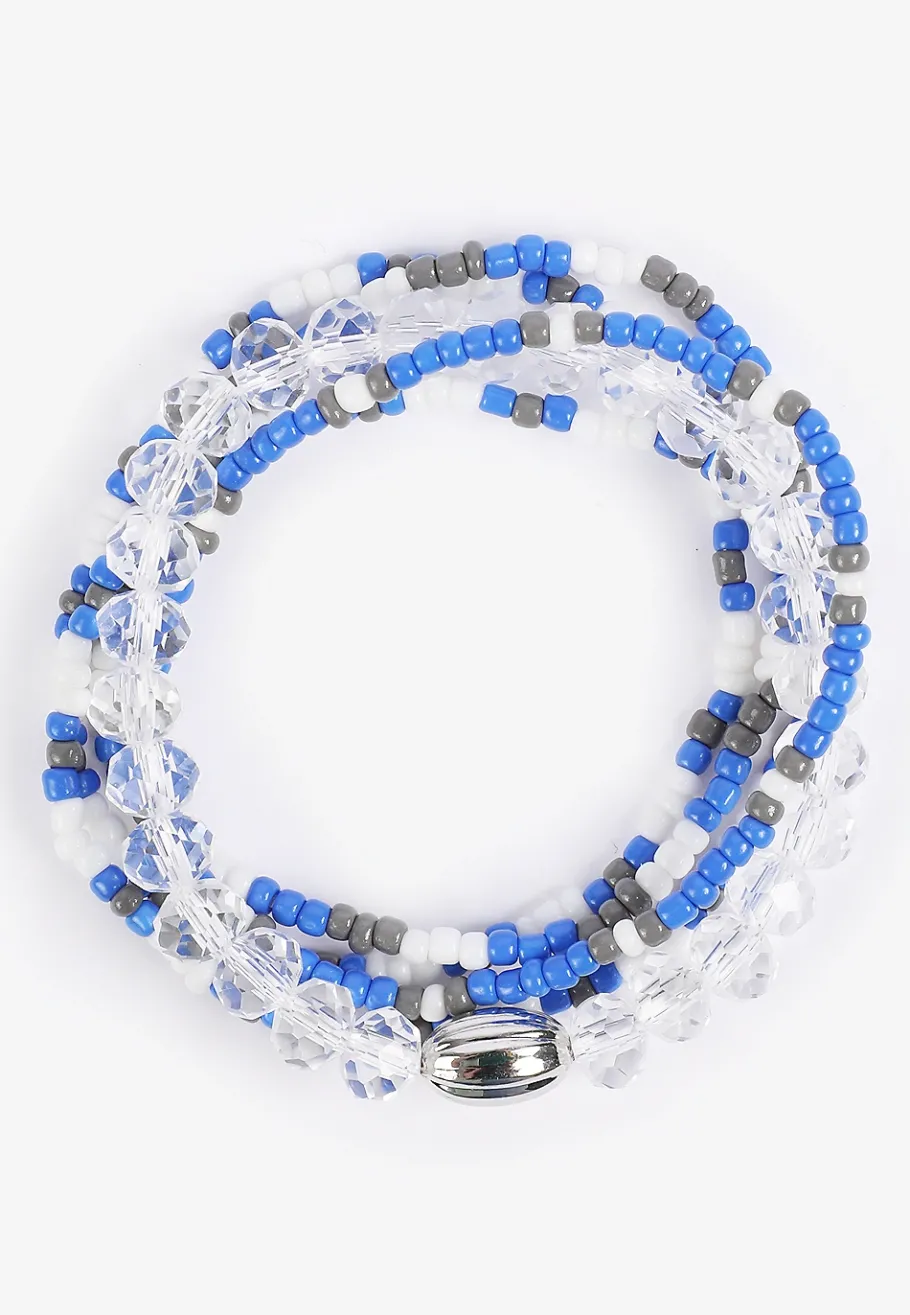 Maurices Bracelets & Anklets-Game Day Royal Blue And White Stretch Bracelet Set