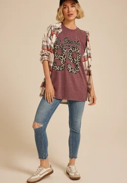 Maurices Tees|Graphics-Go Sports Leopard Print Oversized Fit Graphic Tee