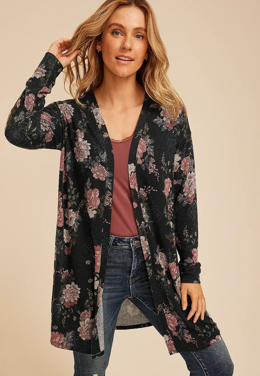 Maurices Sweaters Cardigans & Kimonos-Hacci Printed Cardigan