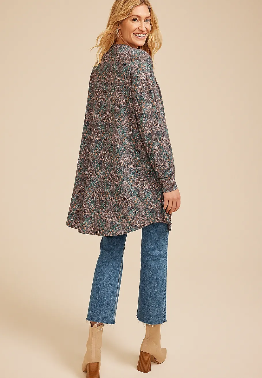 Maurices Sweaters Cardigans & Kimonos-Hacci Printed Cardigan
