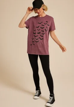 Maurices Tees|Graphics-Halloween Bats Oversized Fit Graphic Tee