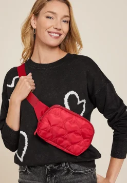 Maurices Bags-Heart Print Crossbody Belt Bag