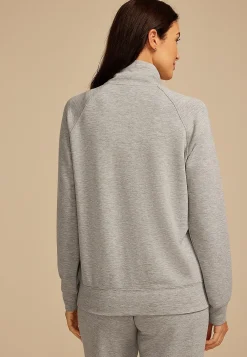 Maurices Sweatshirts-Heathered Gray Cloud Scuba Knit Full Zip Sweatshirt