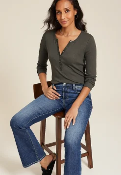 Maurices Tees-Henley Long Sleeve Tee