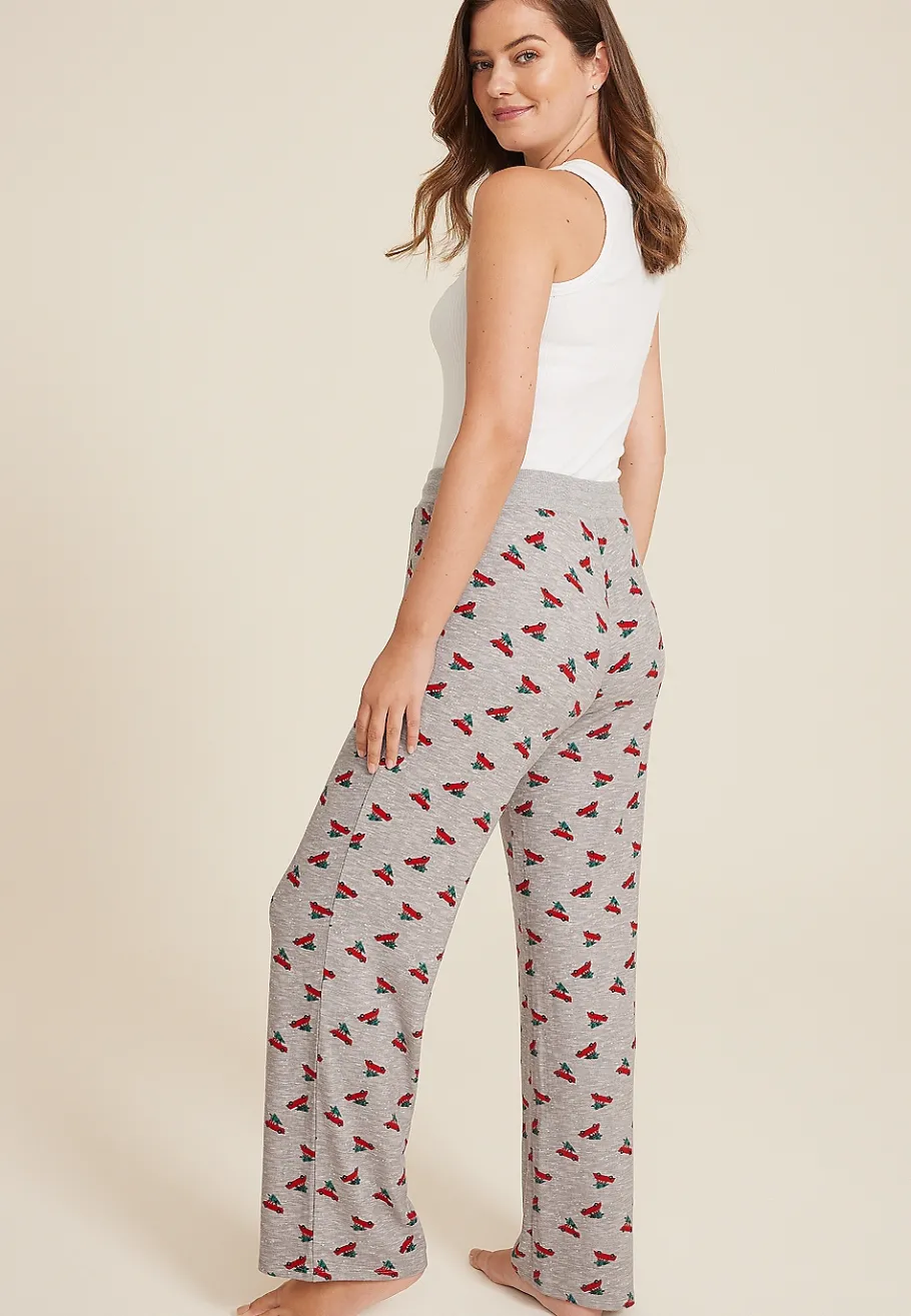Maurices Pajamas|Pajamas-Holiday Red Car Hacci Wide Leg Pajama Pants