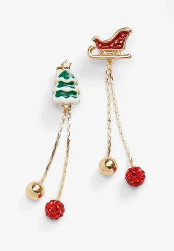 Maurices Earrings-Holiday Sleigh And Tree Linear Earrings