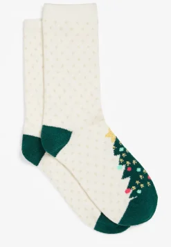 Maurices Socks & Tights-Holiday Tree Crew Socks