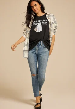 Maurices Tees|Graphics-Its Tricky Halloween Ghost Oversized Fit Graphic Tee