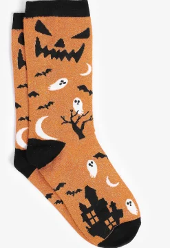 Maurices Socks & Tights-Jack O Lantern Metallic Crew Socks