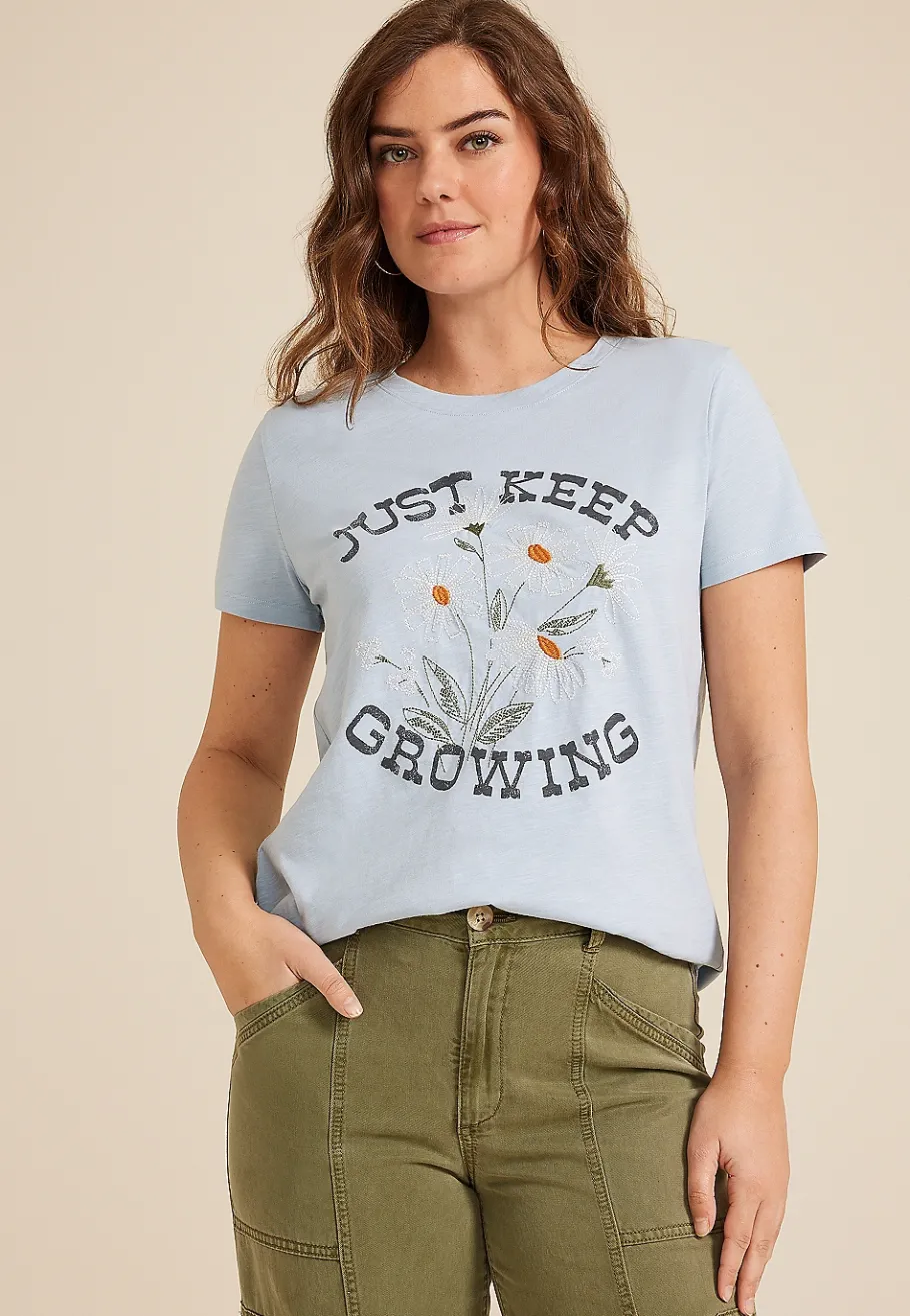 Maurices Tees|Graphics-Just Keep Growing Classic Fit Graphic Tee
