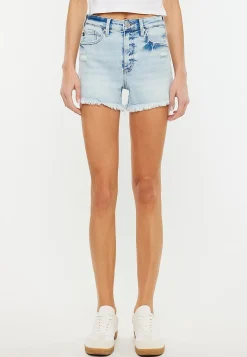 Maurices Shorts|Jean Shorts-KanCan™ Curvy High Rise Acid Frayed 3.5in Mom Short