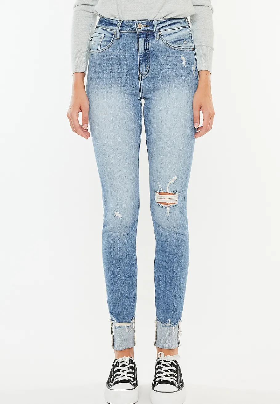 Maurices Jeggings & Skinny Jeans|Curvy Fit-KanCan™ Curvy High Rise Ripped Cuffed Hem Skinny Jean