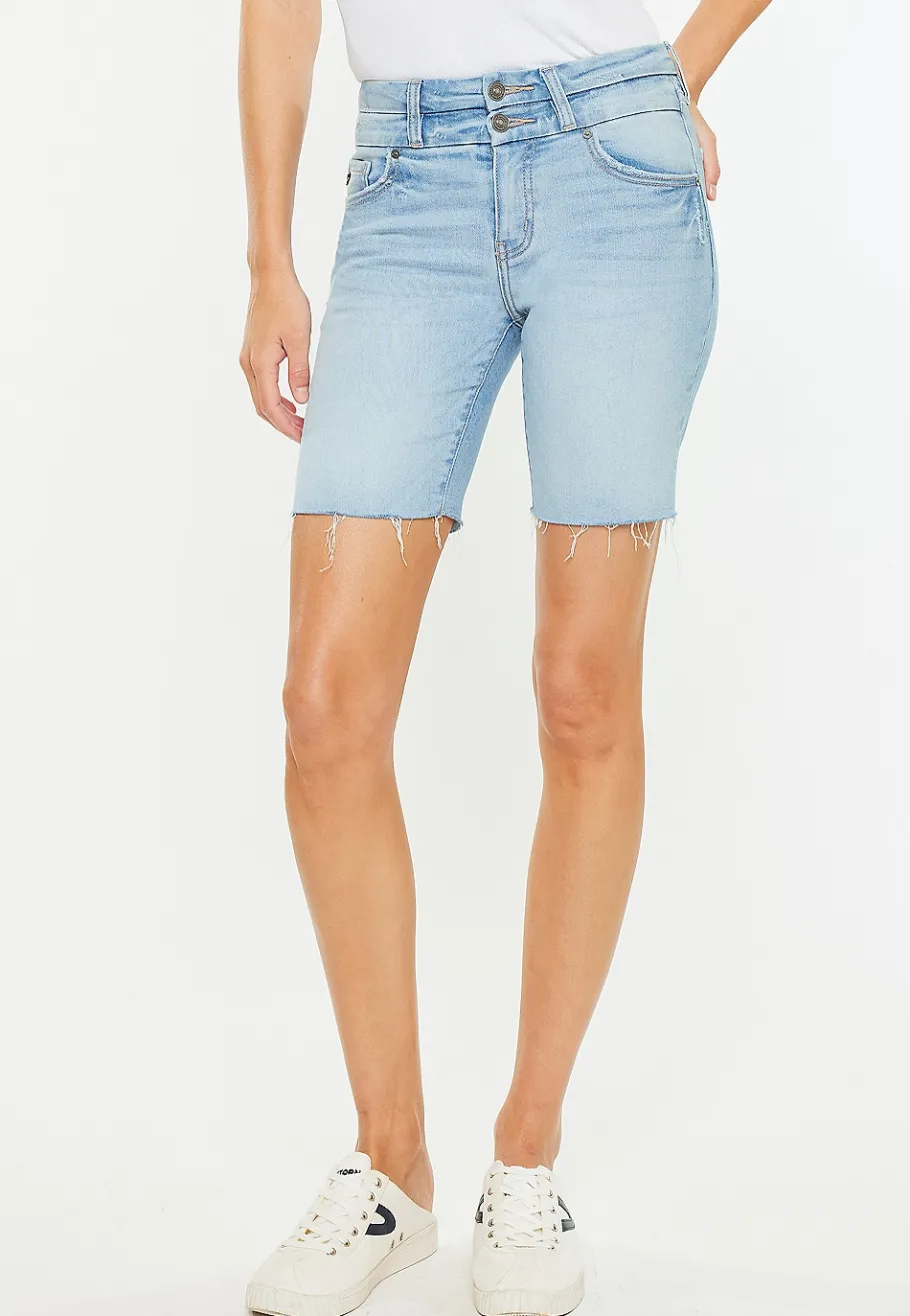 Maurices Shorts|Jean Shorts-KanCan™ High Rise Stacked Waist Double Button 8in Bermuda Short