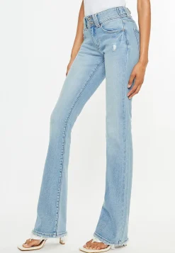 Maurices Bootcut Jeans|Bootcut Jeans-KanCan™ Mid Rise Double Button Frayed Hem Bootcut Jean