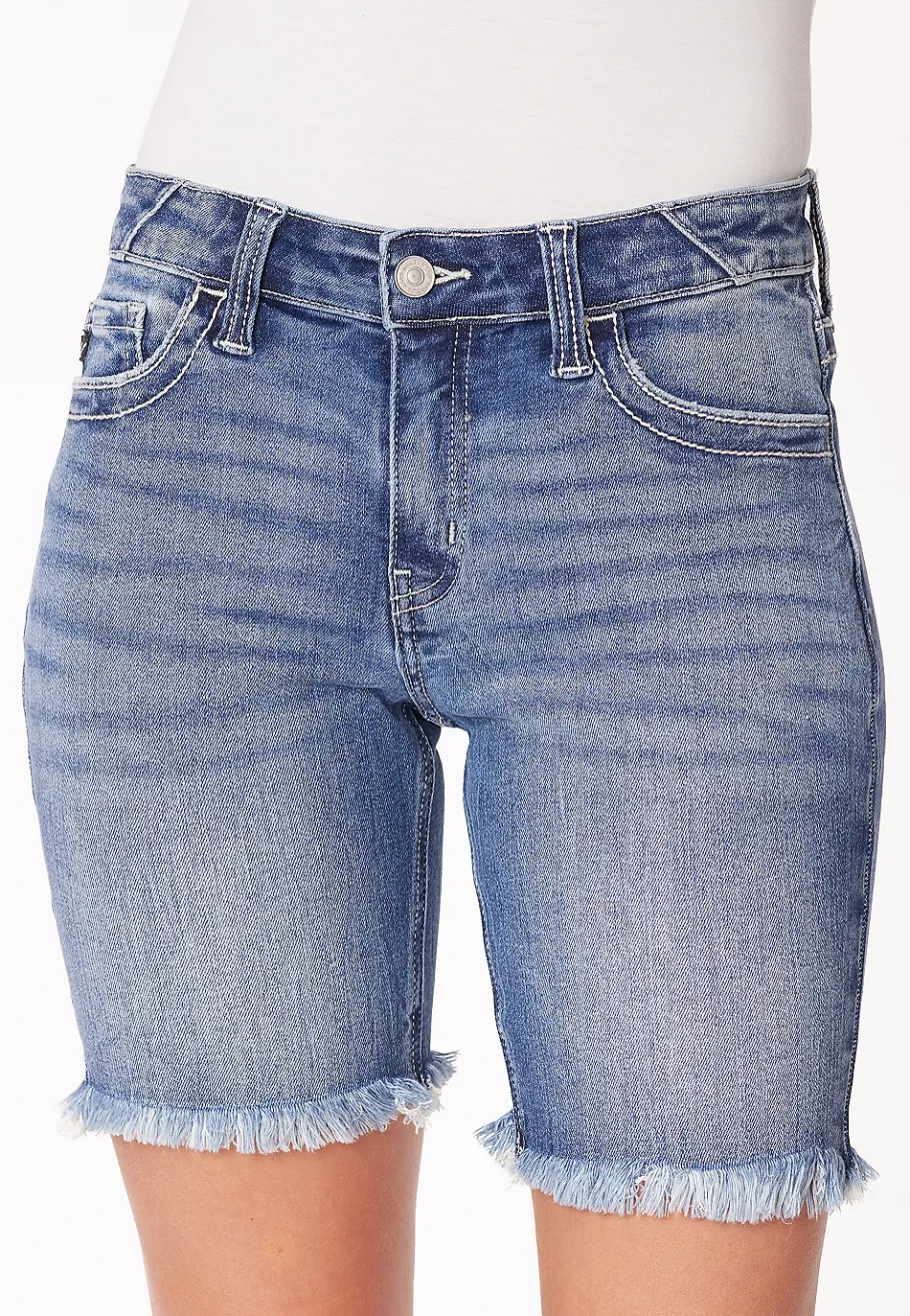 Maurices Shorts|Jean Shorts-KanCan™ Mid Rise Fray Hem 8in Bermuda Short