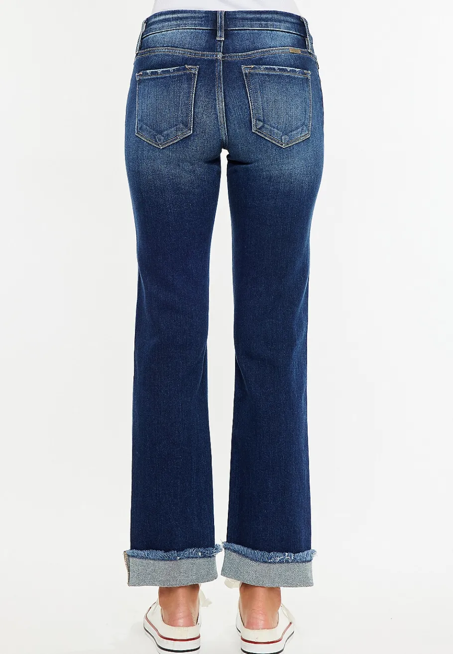 Maurices Straight Jeans|Straight Jeans-KanCan™ Mid Rise Frayed Cuff Straight Jean