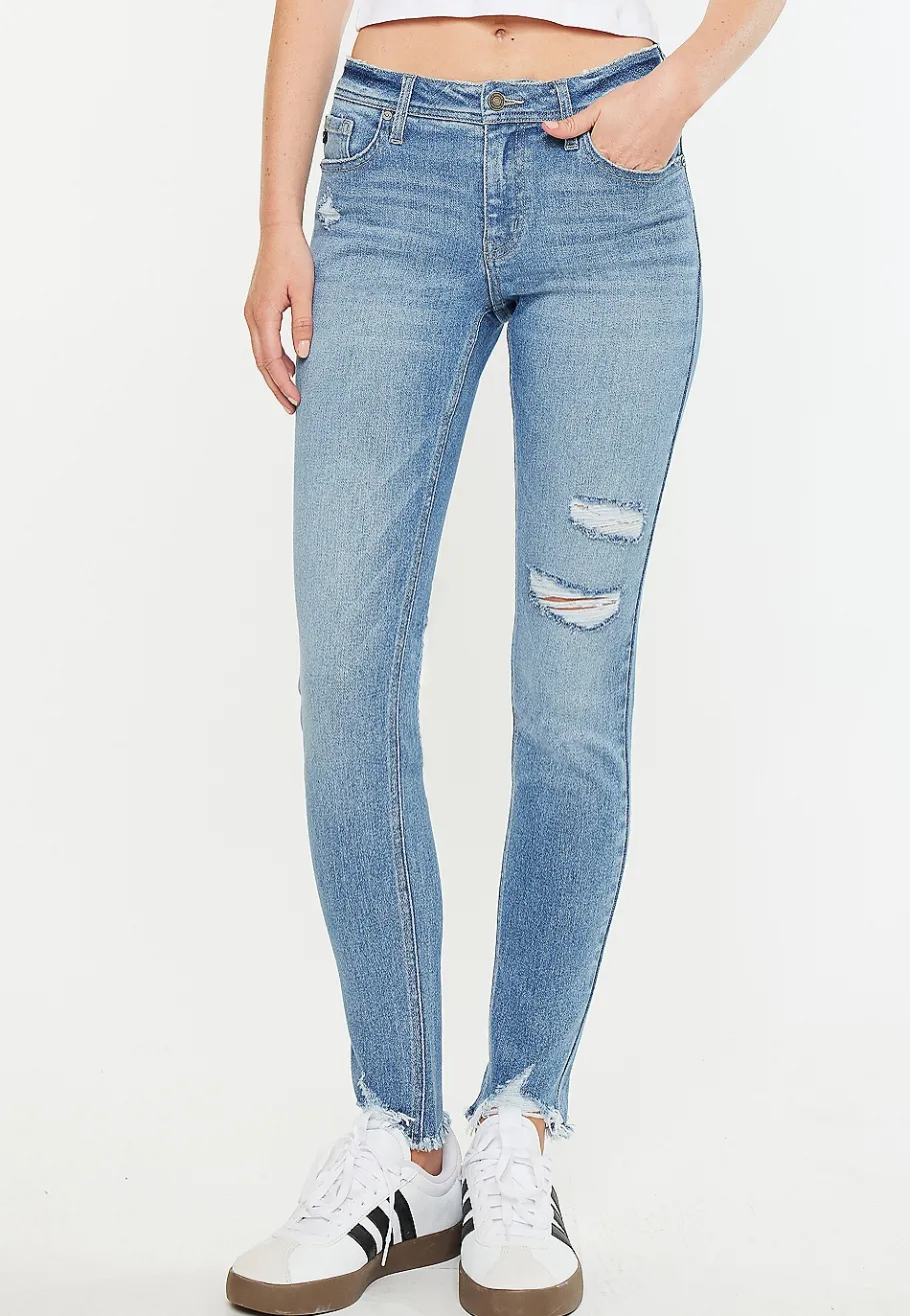 Maurices Jeggings & Skinny Jeans|Jeggings & Skinny Jeans-KanCan™ Mid Rise Open Ripped Frayed Hem Skinny Jean