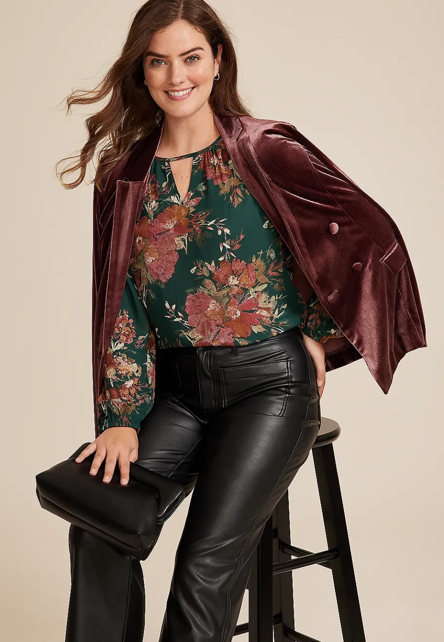 Maurices Shirts & Blouses-Leighton Floral Long Sleeve Blouse