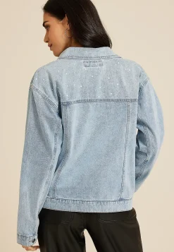 Maurices Jackets-Light Nonstretch Sparkle Denim Jacket