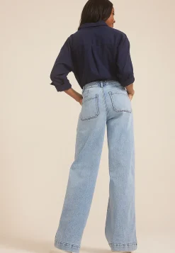 Maurices Flare & Wide Leg Jeans|Flare & Wide Leg Jeans-Light Patch Pocket High Rise Wide Leg Jean