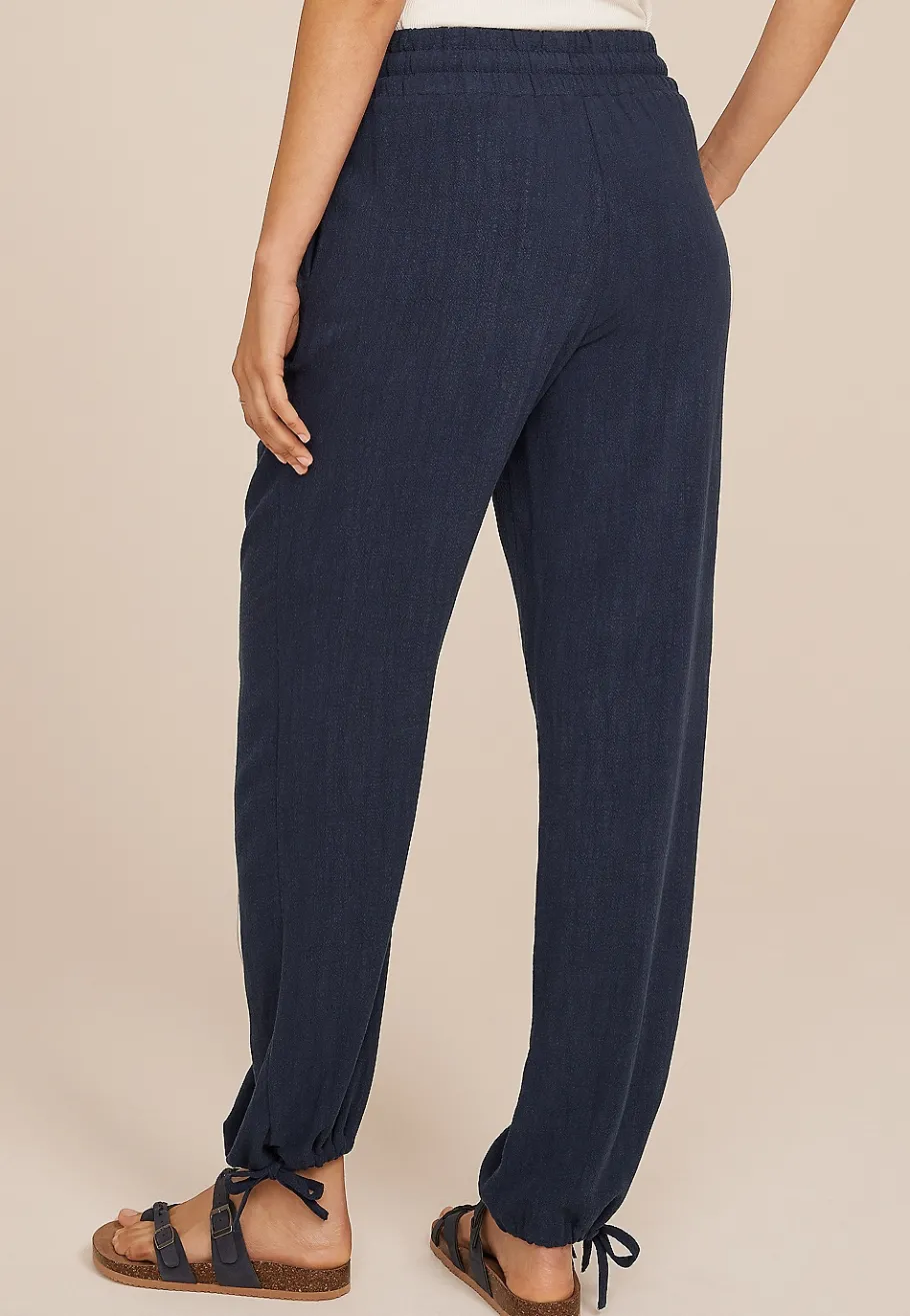 Maurices Pants-Linen Convertible Mid Rise Wide Leg Pant