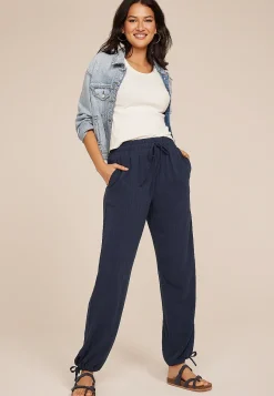 Maurices Pants-Linen Convertible Mid Rise Wide Leg Pant