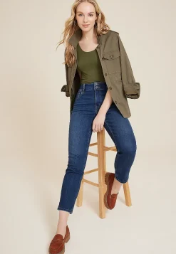 Maurices Straight Jeans|Ankle Jeans-m jeans by ™ Dark Mid Rise Slim Straight Ankle Jean