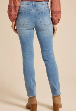 Maurices Straight Jeans|Straight Jeans-m jeans by ™ High Rise Slant Patch Pocket Slim Straight Ankle Jean