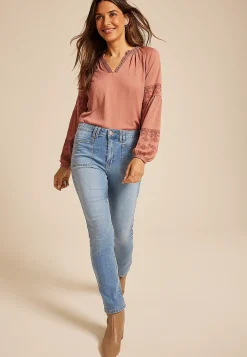 Maurices Straight Jeans|Straight Jeans-m jeans by ™ High Rise Slant Patch Pocket Slim Straight Ankle Jean