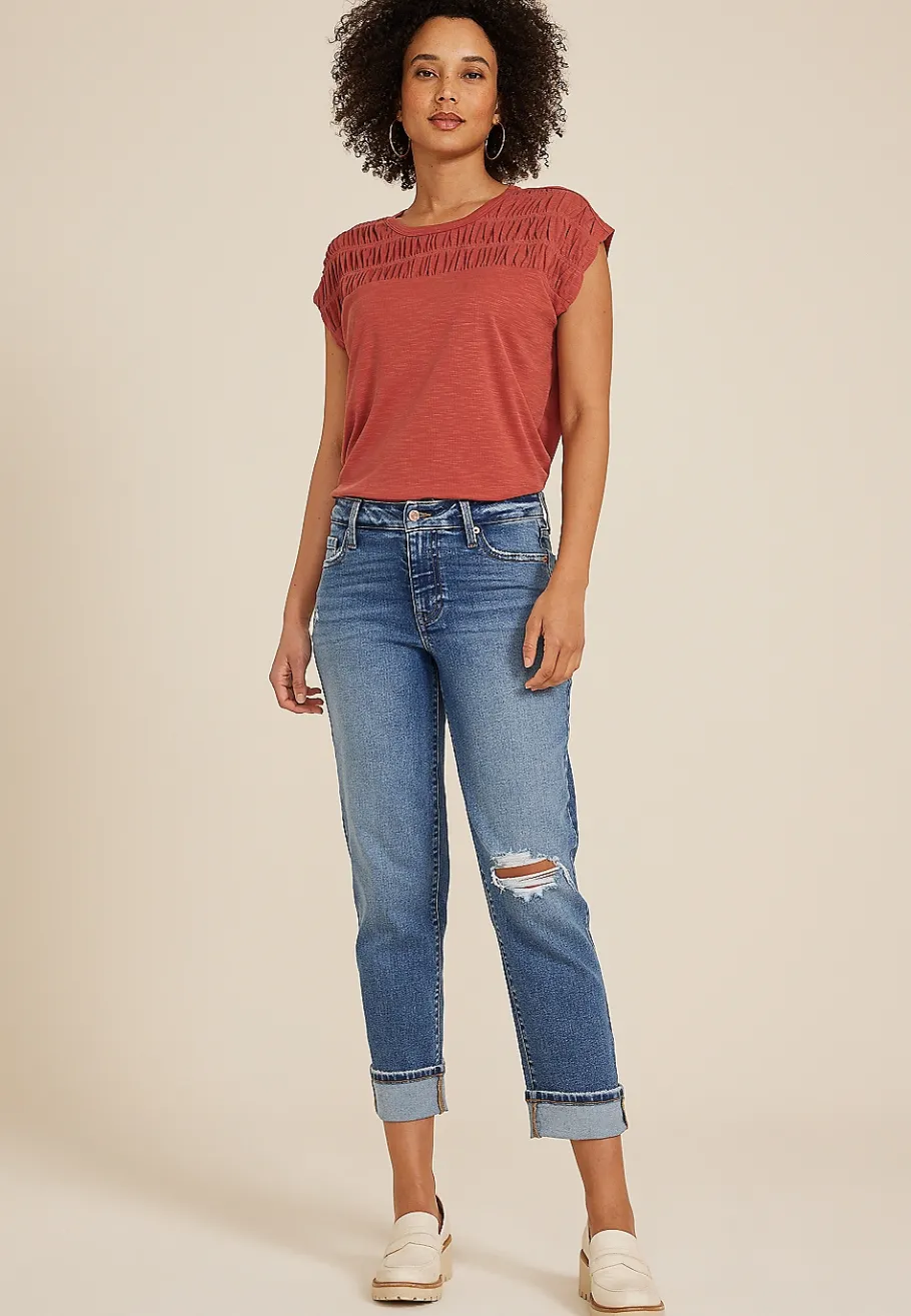 Maurices Crops & Capris|Crops & Capris-m jeans by ™ High Rise Boyfriend Straight Cropped Jean