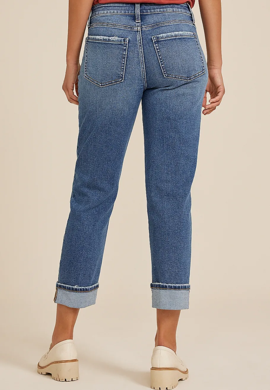 Maurices Crops & Capris|Crops & Capris-m jeans by ™ High Rise Boyfriend Straight Cropped Jean