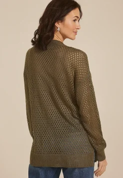 Maurices Sweaters Cardigans & Kimonos-Mesh Open Front Cardigan