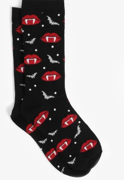 Maurices Socks & Tights-Metallic Vampire Bat Crew Socks
