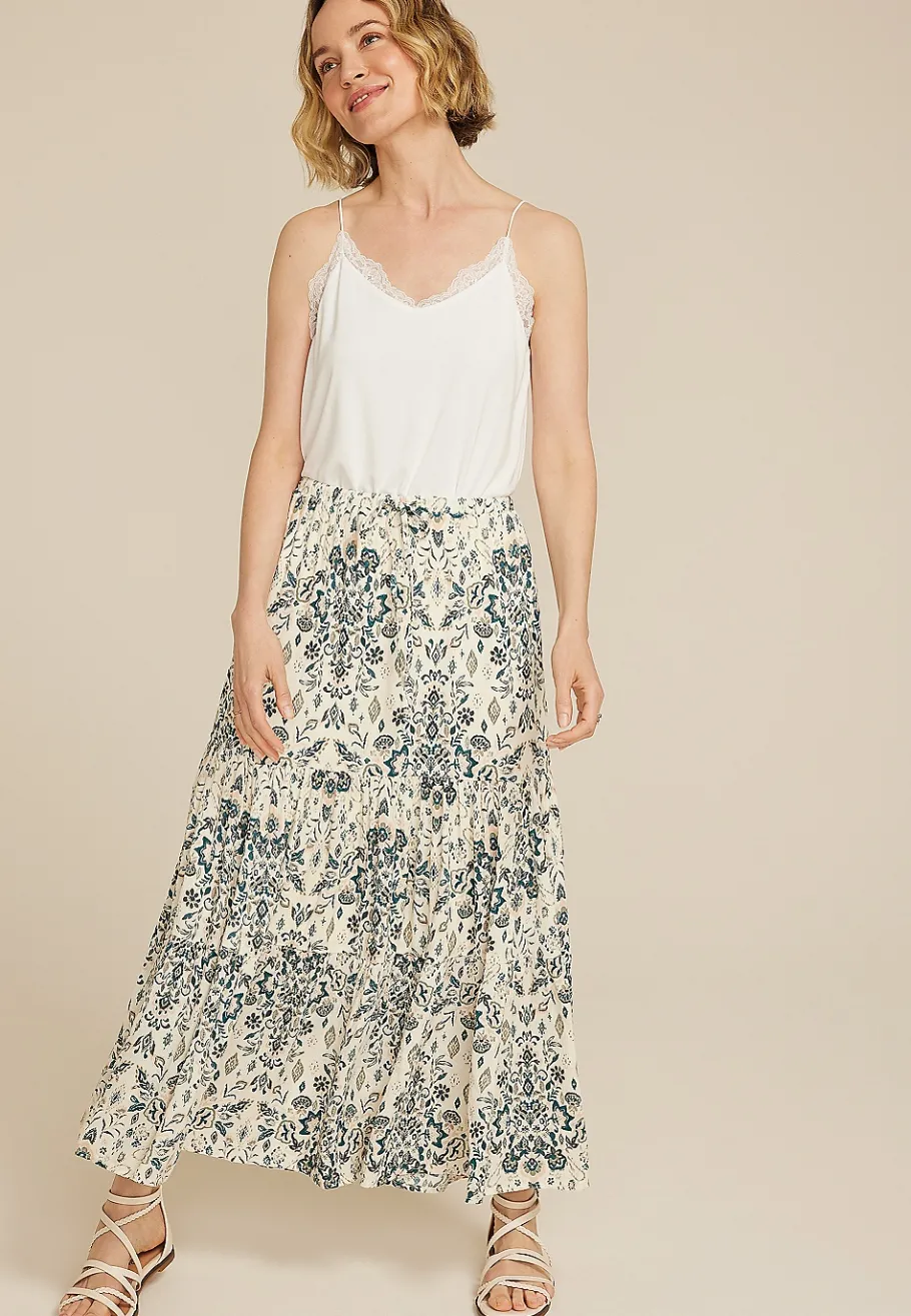 Maurices Skirts-Print High Rise Maxi Skirt