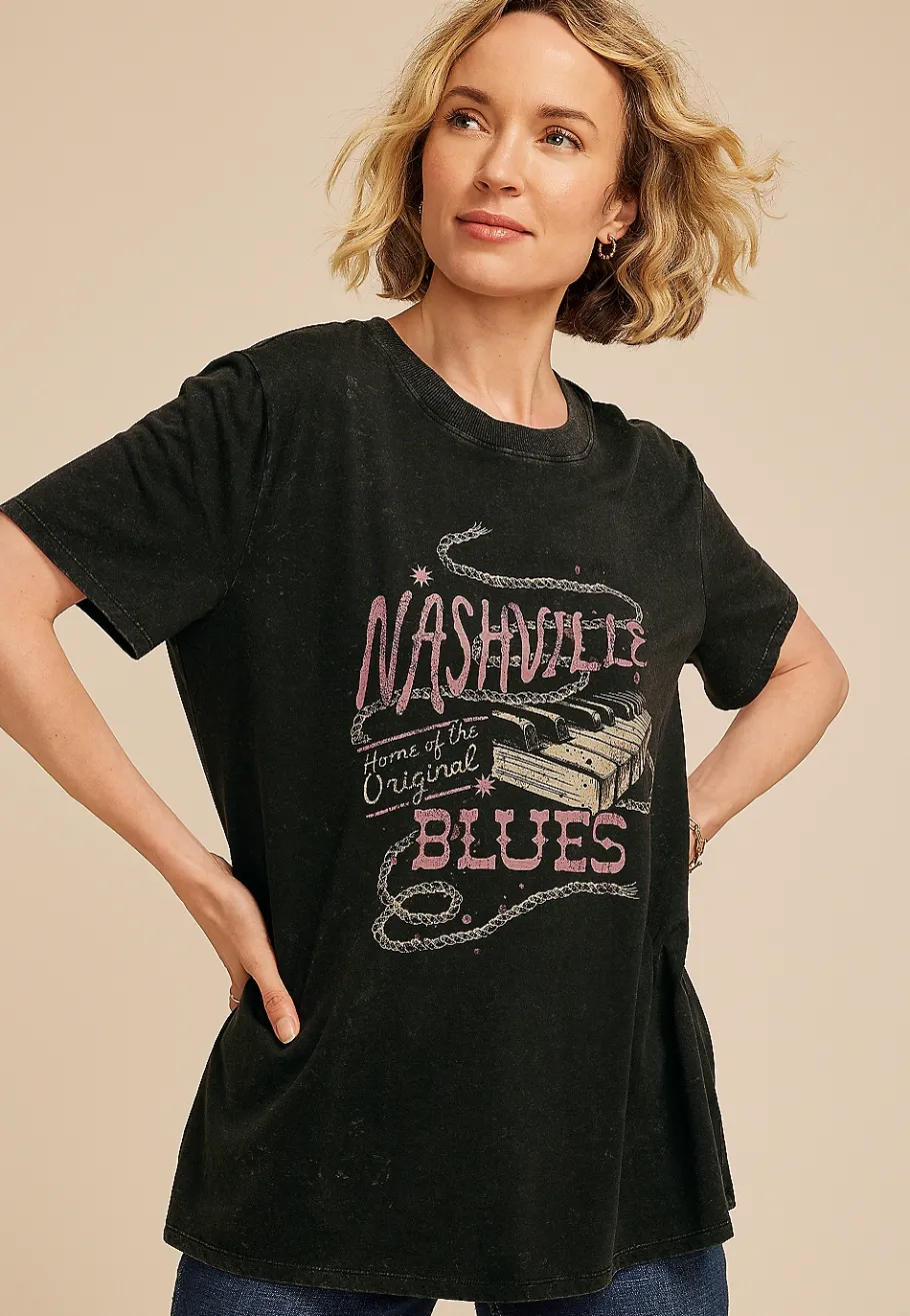 Maurices Tees|Graphics-Nashville Home Of The Original Blues Oversized Fit Graphic Tee