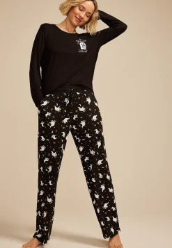 Maurices Pajamas|Pajamas-Nightmare Before Coffee Ghost Graphic Tee And Wide Leg Pajama Set