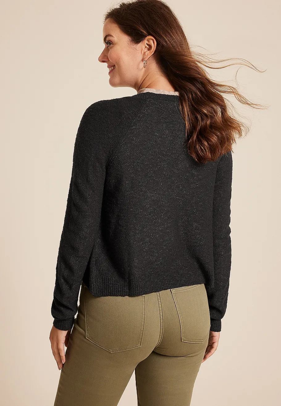 Maurices Sweaters Cardigans & Kimonos-Open Front Long Sleeve Shrug Cardigan