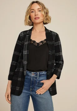 Maurices Blazers-Plaid Versa 3/4 Sleeve Blazer