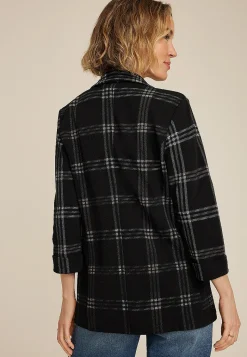 Maurices Blazers-Plaid Versa 3/4 Sleeve Blazer