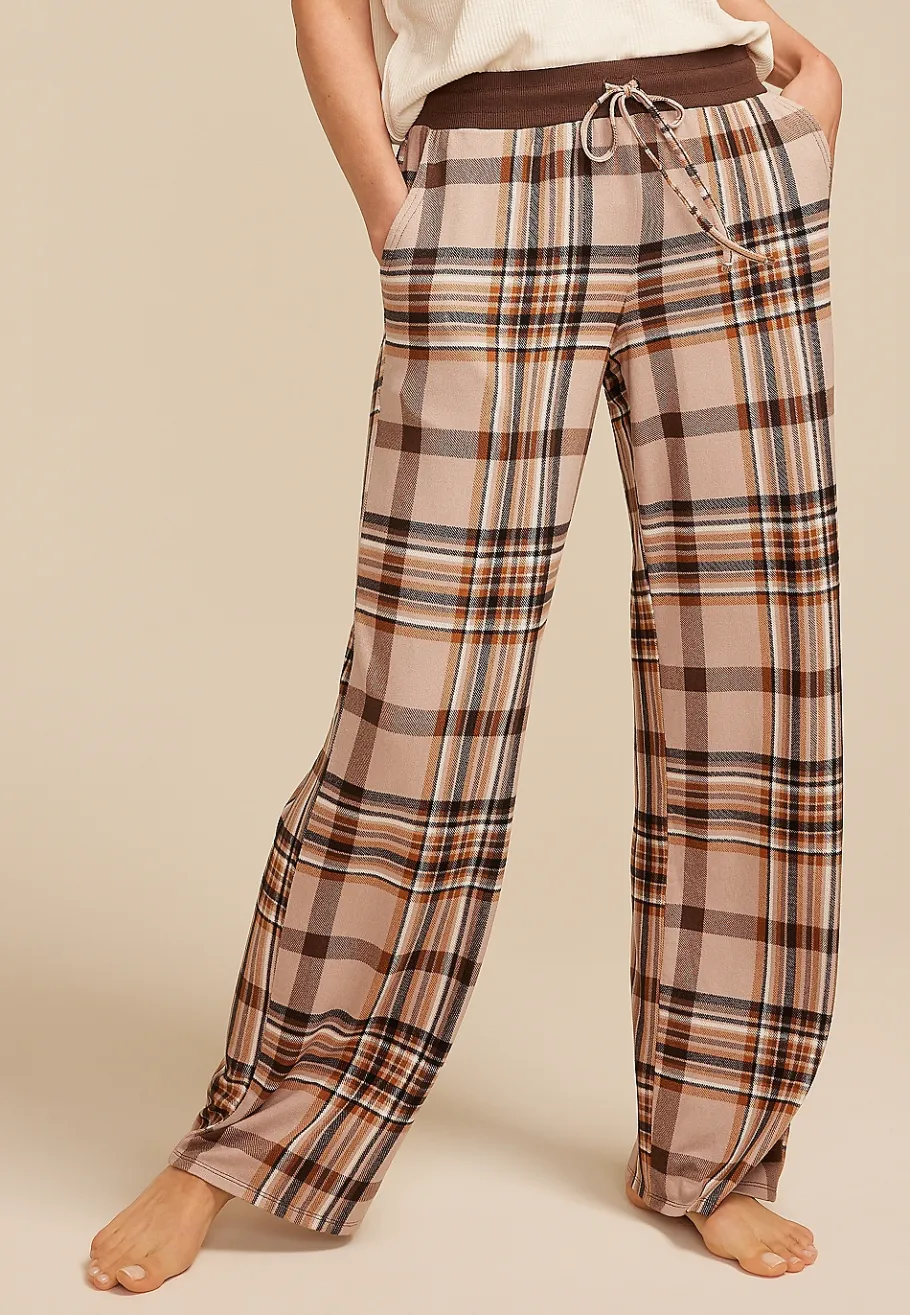 Maurices Pajamas|Pajamas-Plaid Wide Leg Pajama Pants