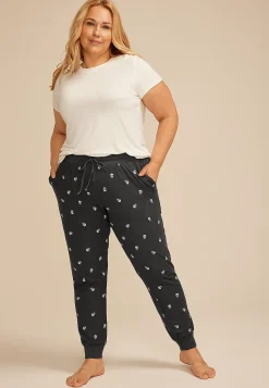 Maurices Plus Pajamas-Plus Size Skulls Jogger Pajama Pants