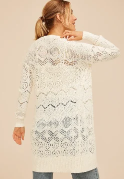 Maurices Sweaters Cardigans & Kimonos-Pointelle Open Front Cardigan