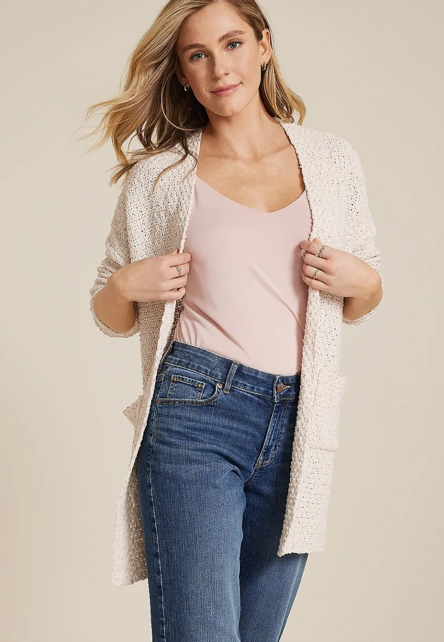 Maurices Sweaters Cardigans & Kimonos-Pom Pom Pocket Cardigan