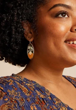 Maurices Earrings|Matching Sets-Pressed Fall Floral Oval Drop Earrings