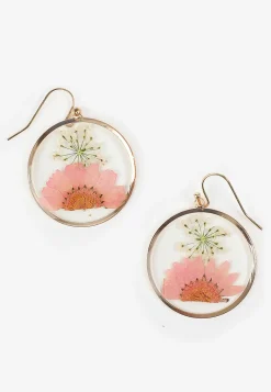 Maurices Earrings-Pressed Flower Circle Drop Earrings